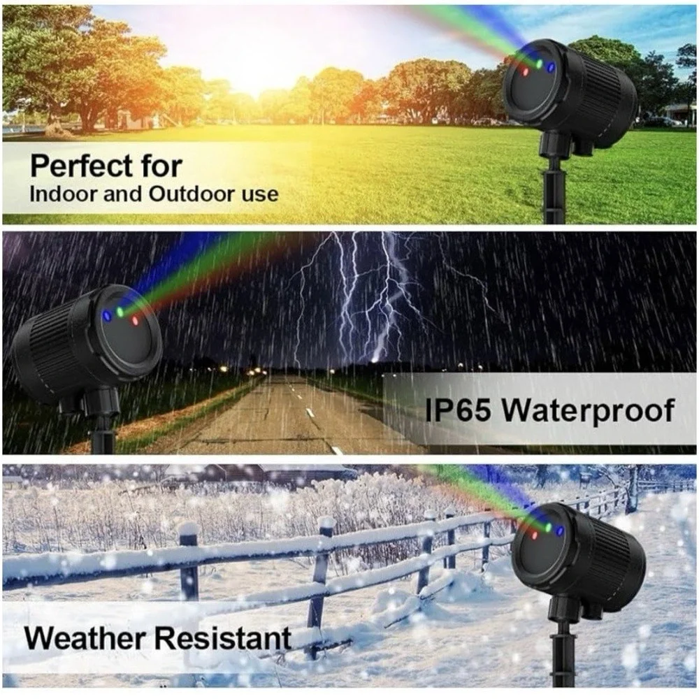 Outdoor laser lights,moving RGB projector light,waterproof with remote control